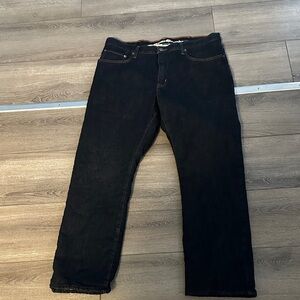 Eddie Bauer Men's Dark Jeans Sherpa lined size 36x30 straight dark wash